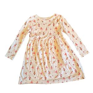 Old Navy Girls 5T Ballerina Print Long Sleeve Dress Multicolor